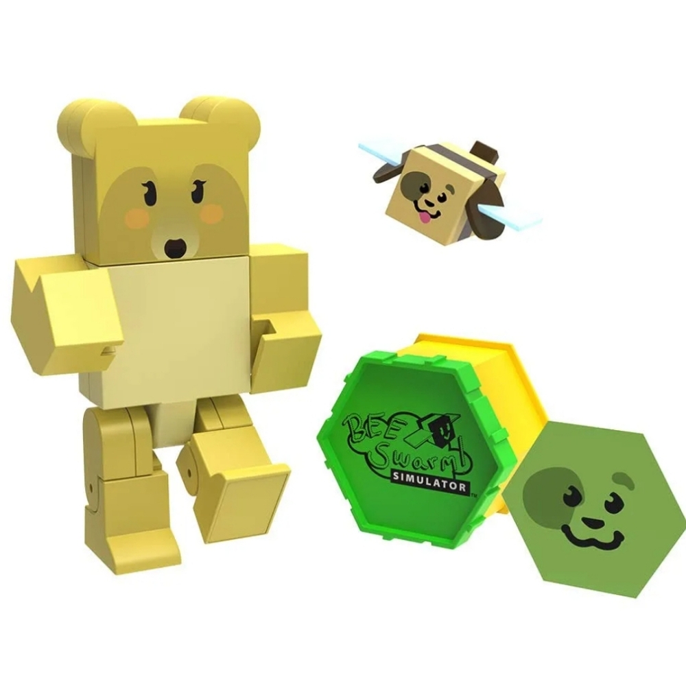 Bee Swarm Simulator Mother Bear Action Figure Pack w/Mystery Bee & Honeycomb Cas